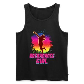 Breakdance Mädchen Tänzerin - Männer Premium Bio Tank Top - Schwarz - Vorne - AI Model Male 178 light (178cm)