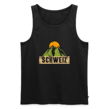 Schweizer Berge Alpen Schweiz - Männer Premium Bio Tank Top - Schwarz - Vorne - AI Model Male 178 light (178cm)