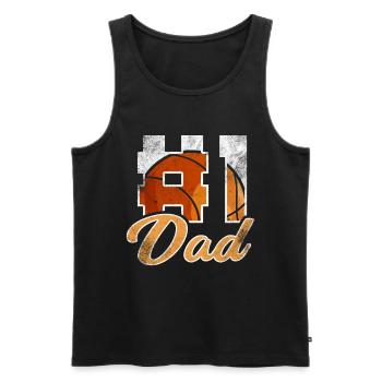 Basketteur papa rétro rétro papa - Débardeur bio Premium Homme - noir - Devant - Michal (187cm)