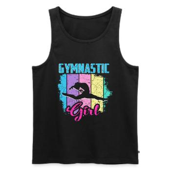Gymnastique filles - Débardeur bio Premium Homme - noir - Devant - AI Model Male 178 light (178cm)