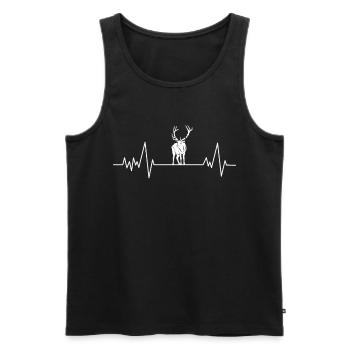 Heartbeat Deer Pulse Deer ECG Gift Man - Men's Premium Organic Tank Top - black - Front - Michal (187cm)
