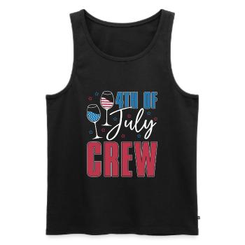 America July 4 Crew For Wine Lovers - Men's Premium Organic Tank Top - black - Front - Michal (187cm)