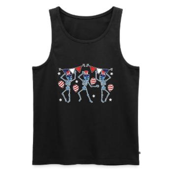 4 juillet American Flag Funny Dance Skeleton - Débardeur bio Premium Homme - noir - Devant - AI Model Male 178 light (178cm)