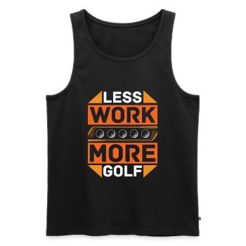 Less work, more golf for golfers - Men's Premium Organic Tank Top - black - Front - Michal (187cm)