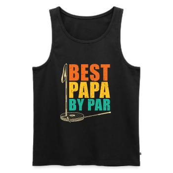 Best Dad by Par for Golfers - Men's Premium Organic Tank Top - black - Front - Michal (187cm)