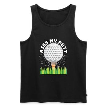 Kiss My Putt For Golfers - Men's Premium Organic Tank Top - black - Front - AI Model Male 178 light (178cm)