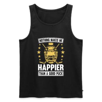 Nothing makes me happier than a good one - Men's Premium Organic Tank Top - black - Front - Michal (187cm)