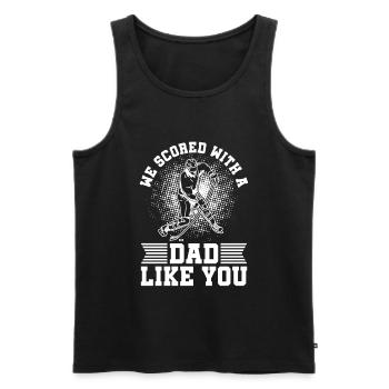 We worked with a father like you for - Men's Premium Organic Tank Top - black - Front - AI Model Male 178 light (178cm)