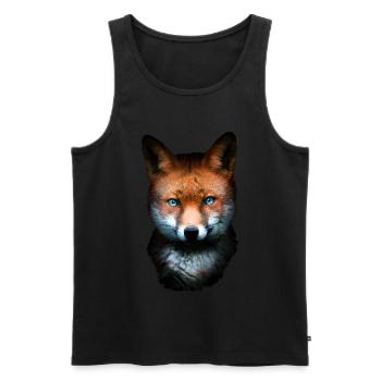 Fuchs Blaue Augen Geschenk Opa Waldtiere Rotfuchs - Männer Premium Bio Tank Top - Schwarz - Vorne - AI Model Male 178 light (178cm)