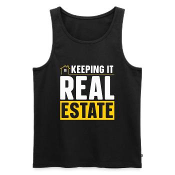 Keep it real estate for real estate agents - Men's Premium Organic Tank Top - black - Front - Michal (187cm)