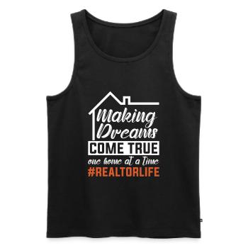 Making dreams come true for real estate agents - Men's Premium Organic Tank Top - black - Front - Michal (187cm)