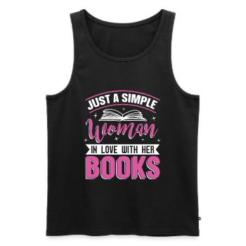 Simple woman lives with her books for - Men's Premium Organic Tank Top - black - Front - Michal (187cm)