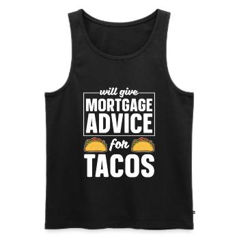 Hypothekenberatung Für Tacos Für Immobilienmakler - Männer Premium Bio Tank Top - Schwarz - Vorne - AI Model Male 178 light (178cm)