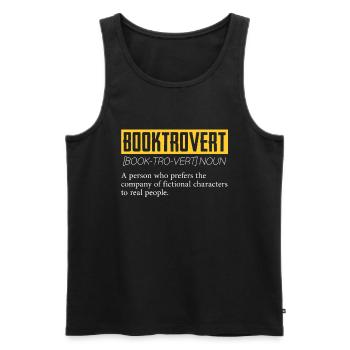 Booktrovert Für Buchliebhaber - Männer Premium Bio Tank Top - Schwarz - Vorne - Michal (187cm)