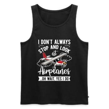 Ich Halte Nicht Immer An Und Schaue Pilot - Männer Premium Bio Tank Top - Schwarz - Vorne - Michal (187cm)