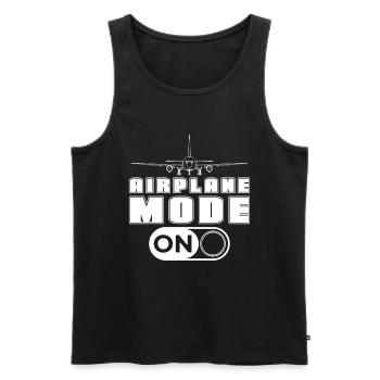 Airplane Mode on Pilot Airplane Lover Aviation - Men's Premium Organic Tank Top - black - Front - Michal (187cm)