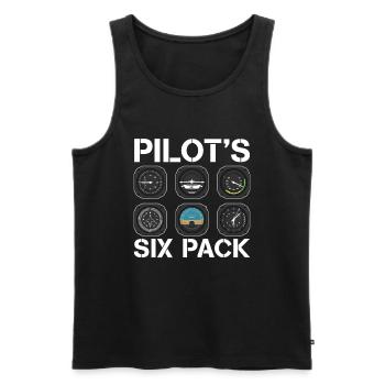 Pilot's Six Pack Pilotenflugzeug Liebhaber - Männer Premium Bio Tank Top - Schwarz - Vorne - Michal (187cm)