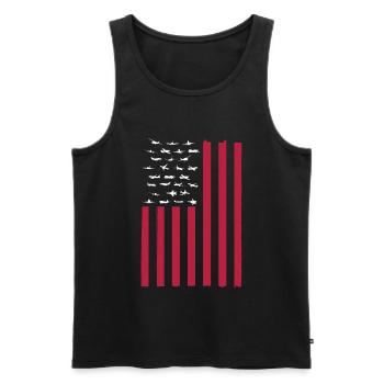 Patriotisches Flugzeug American Pilot Airplane - Männer Premium Bio Tank Top - Schwarz - Vorne - Michal (187cm)