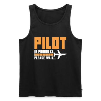 Pilot Im Gange Pilotflugzeug-liebhaber-luftfahrt - Männer Premium Bio Tank Top - Schwarz - Vorne - Michal (187cm)