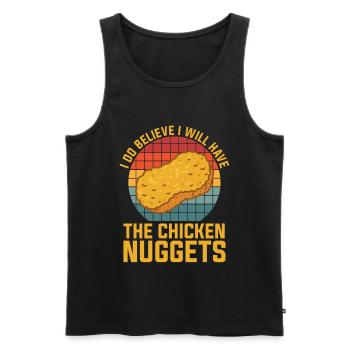 Nugget de poulet Nugget amateurs Nuggets de poulet Nuggets - Débardeur bio Premium Homme - noir - Devant - AI Model Male 178 light (178cm)