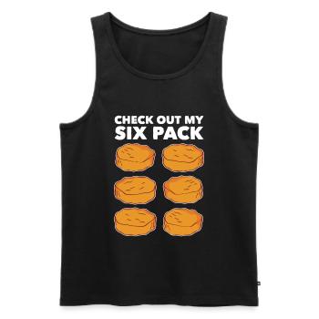 Nugget Sixpack Nugget Lover Poulet Nuggets Esser - Débardeur bio Premium Homme - noir - Devant - AI Model Male 178 light (178cm)