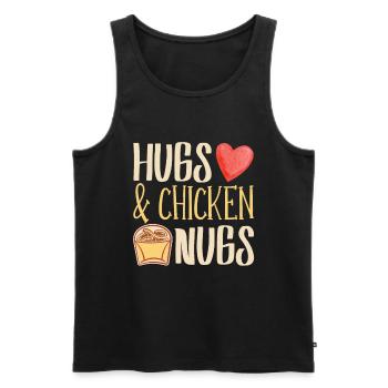 Hugs & Chicken Nugs Nugget Lover Chicken - Men's Premium Organic Tank Top - black - Front - Michal (187cm)