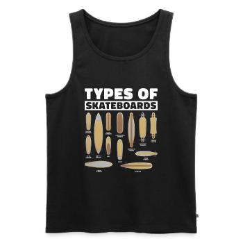 Types of Skateboards For Skateboarders - Men's Premium Organic Tank Top - black - Front - AI Model Male 178 light (178cm)