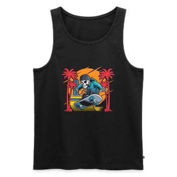Skeleton Skater for Skateboarders - Men's Premium Organic Tank Top - black - Front - AI Model Male 178 light (178cm)