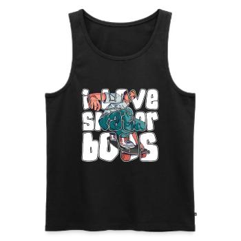 J’adore Skater Boys pour les skateboarders - Débardeur bio Premium Homme - noir - Devant - Michal (187cm)
