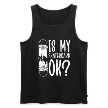 Mon skateboard est-il OK? Pour les skateurs - Débardeur bio Premium Homme - noir - Devant - Michal (187cm)