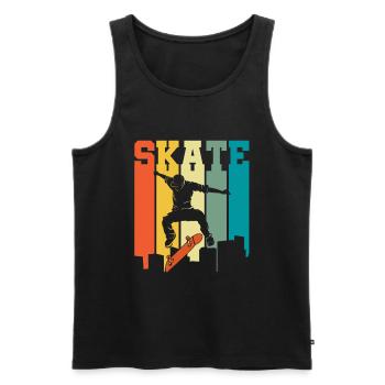 Skate Retro for Skateboarders - Men's Premium Organic Tank Top - black - Front - Michal (187cm)