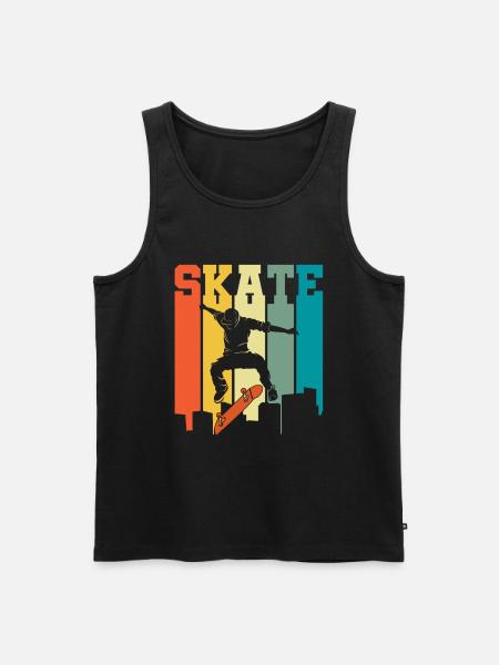 Skate Retro pour les skateboarders - Débardeur bio Premium Homme - noir