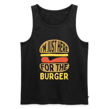 Je suis juste ici pour le hamburger pour - Débardeur bio Premium Homme - noir - Devant - Michal (187cm)