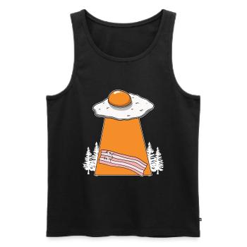 Speck Alien Entführung Frühstück Speck Liebhaber F - Männer Premium Bio Tank Top - Schwarz - Vorne - Michal (187cm)