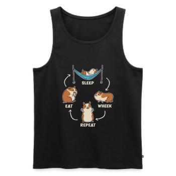 Eat Sleep While You Enjoy Guinea Pigs - Men's Premium Organic Tank Top - black - Front - AI Model Male 178 light (178cm)