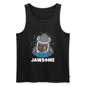 Jawsome pour les amoureux des requins et les biologistes marins - Débardeur bio Premium Homme - noir - Devant - Michal (187cm)