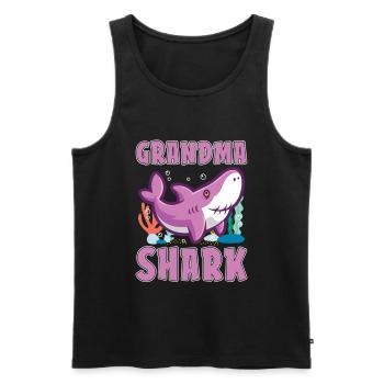 Grand-mère requins pour les amoureux des requins et la marine - Débardeur bio Premium Homme - noir - Devant - Michal (187cm)