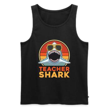Enseignant requin pour les amoureux des requins et les enseignants - Débardeur bio Premium Homme - noir - Devant - Michal (187cm)