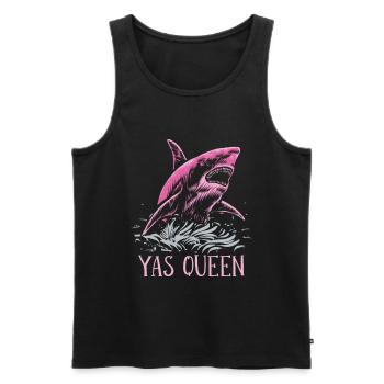 Oui Queen pour les amoureux des requins - Débardeur bio Premium Homme - noir - Devant - Michal (187cm)