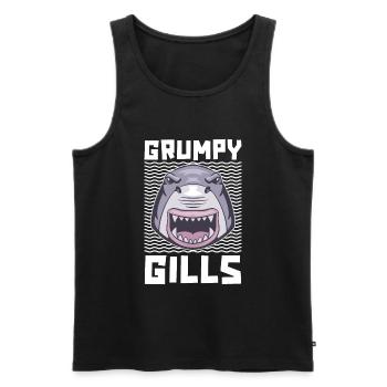 Grumpy Gills Für Hailiebhaber Und Meeresbiologen - Männer Premium Bio Tank Top - Schwarz - Vorne - Michal (187cm)