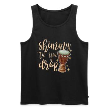Shimmy Till You Drop For Belly Dancer - Men's Premium Organic Tank Top - black - Front - AI Model Male 178 light (178cm)