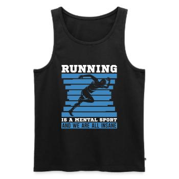 Courir un sport mental Cross Country Runner Xc - Débardeur bio Premium Homme - noir - Devant - Michal (187cm)