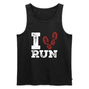 I Heart Running Cross Country Lauf Xc Run Trail - Débardeur bio Premium Homme - noir - Devant - AI Model Male 178 light (178cm)