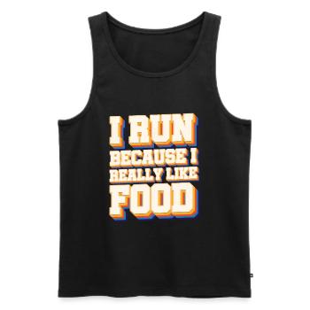 Je cours J’aime la nourriture Cross Country Running Xc - Débardeur bio Premium Homme - noir - Devant - AI Model Male 178 light (178cm)