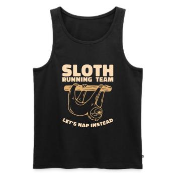 Sloth Running Team Let Us Enter Instead - Men's Premium Organic Tank Top - black - Front - AI Model Male 178 light (178cm)