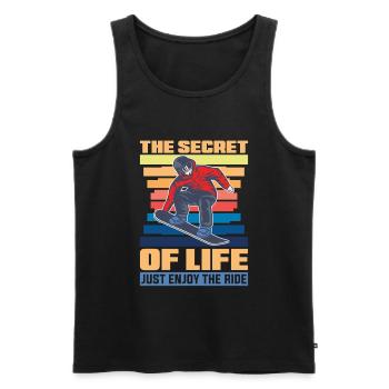 Das Geheimnis Des Lebens Genießen Sie Einfach Die - Männer Premium Bio Tank Top - Schwarz - Vorne - Michal (187cm)