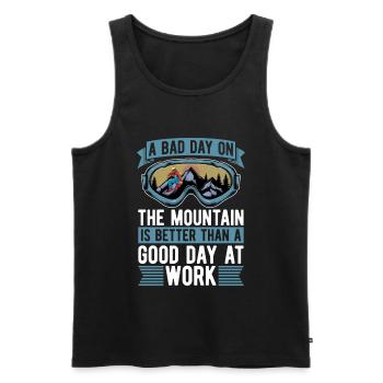 Ein Schlechter Tag Auf Dem Berg Ist Ein Besserer - Männer Premium Bio Tank Top - Schwarz - Vorne - Michal (187cm)