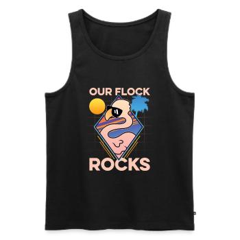Unser Flock Rocks - Männer Premium Bio Tank Top - Schwarz - Vorne - AI Model Male 178 light (178cm)