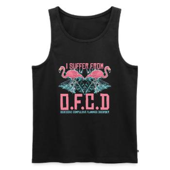 I Suffer Under O.f.c.d Flamingo Lover Bird Lover - Men's Premium Organic Tank Top - black - Front - AI Model Male 178 light (178cm)