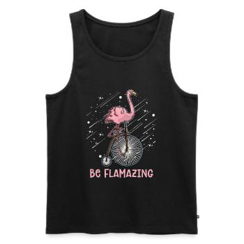 Be Flamazing Flamingo Lover Bird Lover Bird Bird - Men's Premium Organic Tank Top - black - Front - AI Model Male 178 light (178cm)